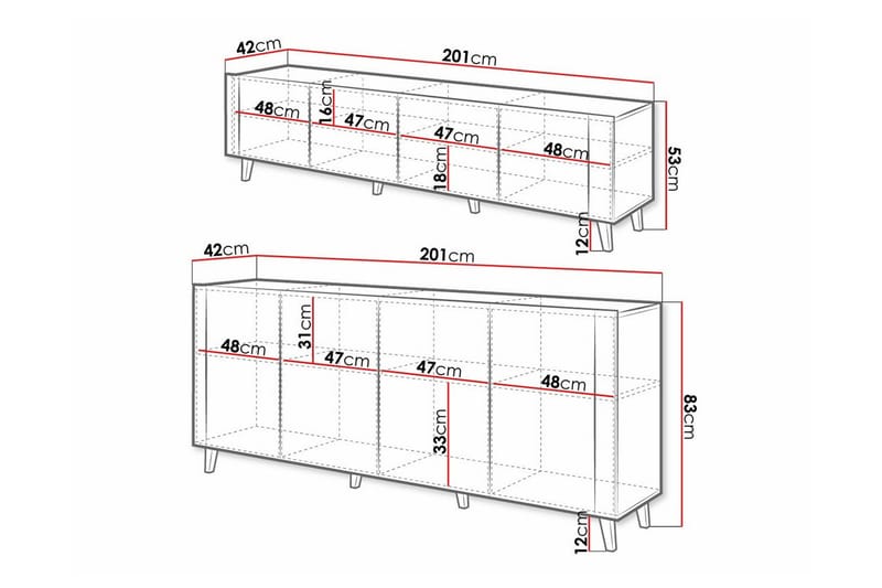 Strontian Möbelset För Vardagsrum Scandinavian Choice Black - Förvaring - Förvaringsmöbler - Möbelset för vardagsrum