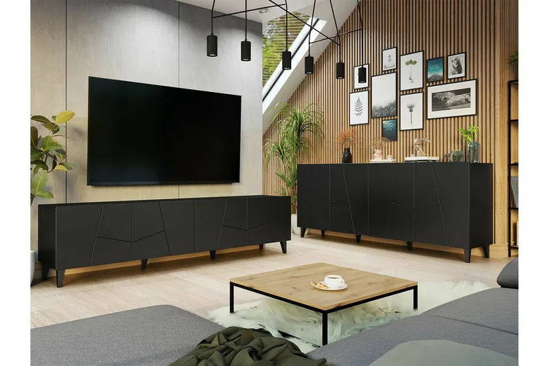 Strontian Möbelset För Vardagsrum Scandinavian Choice Black - Förvaring - Förvaringsmöbler - Möbelset för vardagsrum