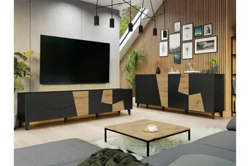 Strontian Möbelset För Vardagsrum Scandinavian Choice Black - Förvaring - Förvaringsmöbler - Möbelset för vardagsrum