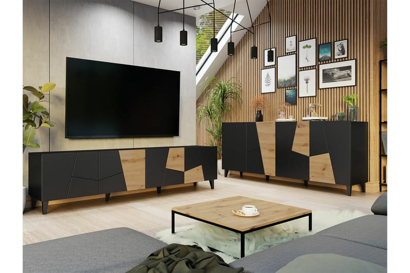 Strontian Möbelset För Vardagsrum Scandinavian Choice Black - Förvaring - Förvaringsmöbler - Möbelset för vardagsrum