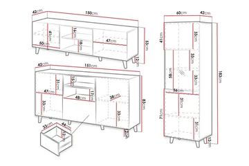 Strontian Möbelset För Vardagsrum Scandinavian Choice Black - Förvaring - Förvaringsmöbler - Möbelset för vardagsrum