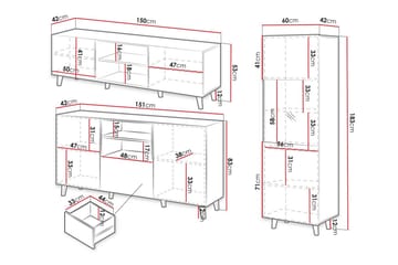 Strontian Möbelset För Vardagsrum Scandinavian Choice Black - Förvaring - Förvaringsmöbler - Möbelset för vardagsrum