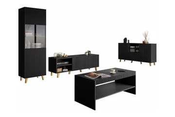 Strontian Möbelset För Vardagsrum Scandinavian Choice Black - Förvaring - Förvaringsmöbler - Möbelset för vardagsrum