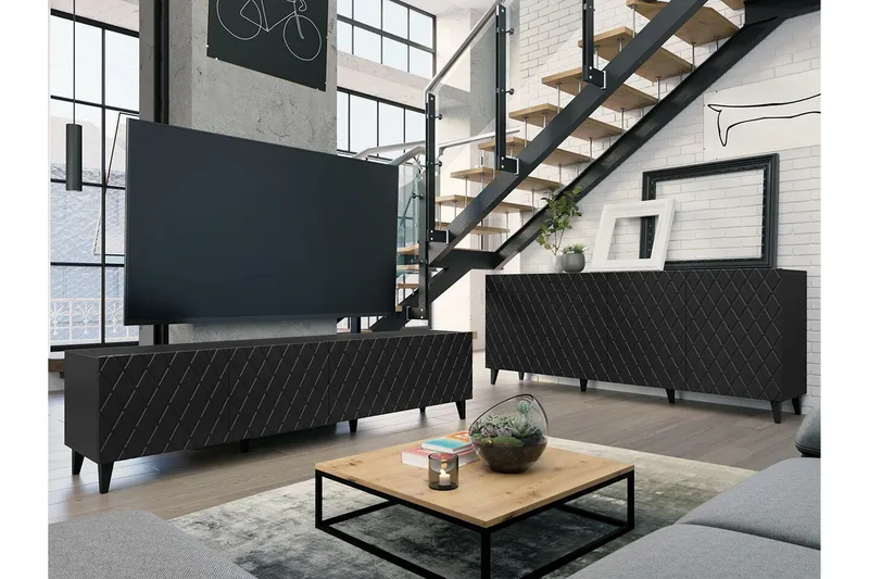 Strontian Möbelset För Vardagsrum Scandinavian Choice Black - Förvaring - Förvaringsmöbler - Möbelset för vardagsrum