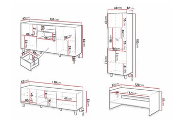 Strontian Möbelset För Vardagsrum Scandinavian Choice Black - Förvaring - Förvaringsmöbler - Möbelset för vardagsrum