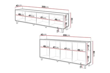 Strontian Möbelset För Vardagsrum Scandinavian Choice Black - Förvaring - Förvaringsmöbler - Möbelset för vardagsrum