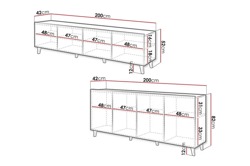 Strontian Möbelset För Vardagsrum Scandinavian Choice Black - Förvaring - Förvaringsmöbler - Möbelset för vardagsrum