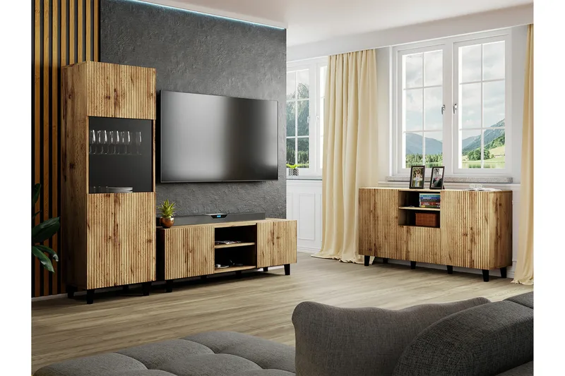 Strontian Möbelset För Vardagsrum Scandinavian Choice Black - Förvaring - Förvaringsmöbler - Möbelset för vardagsrum