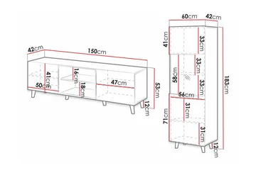Strontian Möbelset För Vardagsrum Scandinavian Choice Black - Förvaring - Förvaringsmöbler - Möbelset för vardagsrum