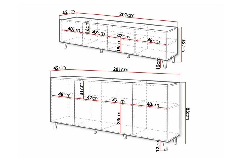 Strontian Möbelset För Vardagsrum Scandinavian Choice Black - Förvaring - Förvaringsmöbler - Möbelset för vardagsrum