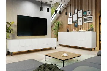 Strontian Möbelset För Vardagsrum Scandinavian Choice White - Förvaring - Förvaringsmöbler - Möbelset för vardagsrum