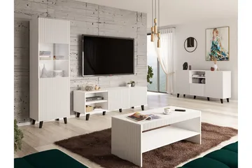 Strontian Möbelset För Vardagsrum Scandinavian Choice White - Förvaring - Förvaringsmöbler - Möbelset för vardagsrum