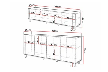 Strontian Möbelset För Vardagsrum Scandinavian Choice White - Förvaring - Förvaringsmöbler - Möbelset för vardagsrum