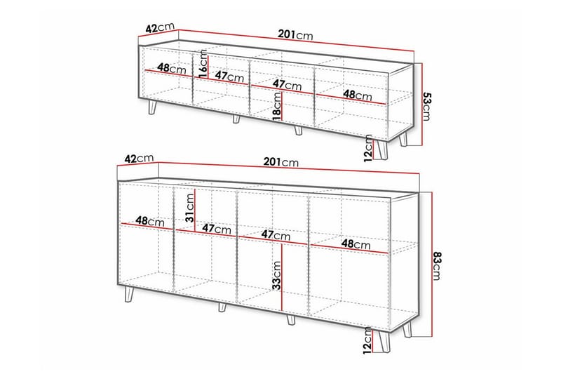 Strontian Möbelset För Vardagsrum Scandinavian Choice White - Förvaring - Förvaringsmöbler - Möbelset för vardagsrum