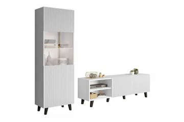 Strontian Möbelset För Vardagsrum Scandinavian Choice White - Förvaring - Förvaringsmöbler - Möbelset för vardagsrum