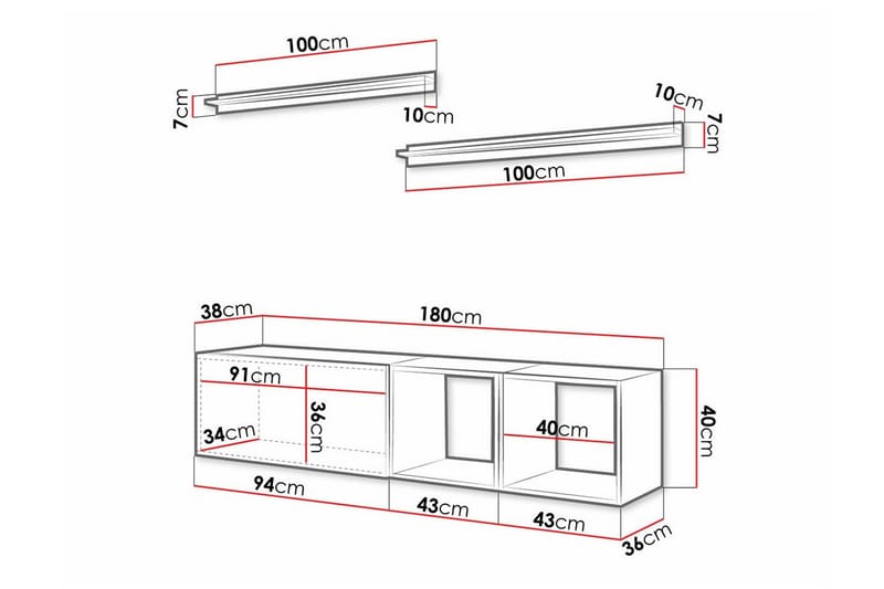 Summerville Möbelset För Vardagsrum White - Förvaring - Förvaringsmöbler - Möbelset för vardagsrum