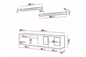 Summerville Möbelset För Vardagsrum White - Förvaring - Förvaringsmöbler - Möbelset för vardagsrum