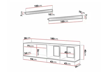 Summerville Möbelset För Vardagsrum White - Förvaring - Förvaringsmöbler - Möbelset för vardagsrum