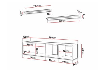 Summerville Möbelset För Vardagsrum White - Förvaring - Förvaringsmöbler - Möbelset för vardagsrum