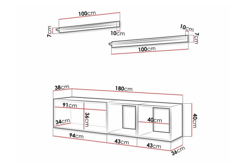 Summerville Möbelset För Vardagsrum White - Förvaring - Förvaringsmöbler - Möbelset för vardagsrum