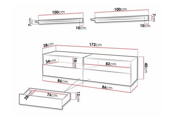 Summerville Möbelset För Vardagsrum White - Förvaring - Förvaringsmöbler - Möbelset för vardagsrum