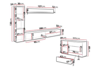 Valga Möbelset För Vardagsrum Natur - Natur - Förvaring - Förvaringsmöbler - Möbelset för vardagsrum