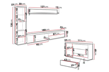 Valga Möbelset För Vardagsrum Natur - Natur - Förvaring - Förvaringsmöbler - Möbelset för vardagsrum