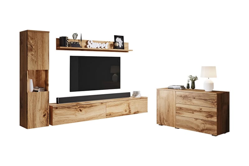 Valga Möbelset För Vardagsrum Natur - Natur - Förvaring - Förvaringsmöbler - Möbelset för vardagsrum