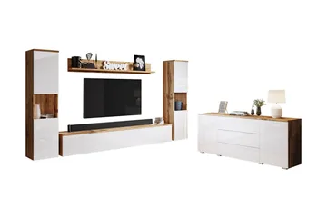 Valga Möbelset För Vardagsrum Natur|Vit - Natur/Vit - Förvaring - Förvaringsmöbler - Möbelset för vardagsrum