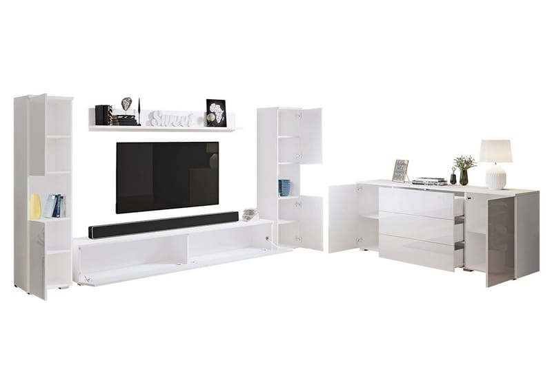 Valga Möbelset För Vardagsrum Natur|Vit - Natur/Vit - Förvaring - Förvaringsmöbler - Möbelset för vardagsrum