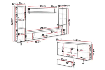 Valga Möbelset För Vardagsrum Natur|Vit - Natur/Vit - Förvaring - Förvaringsmöbler - Möbelset för vardagsrum