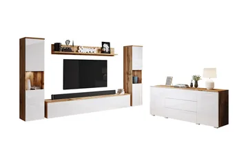 Valga Möbelset För Vardagsrum Natur|Vit - Natur/Vit - Förvaring - Förvaringsmöbler - Möbelset för vardagsrum