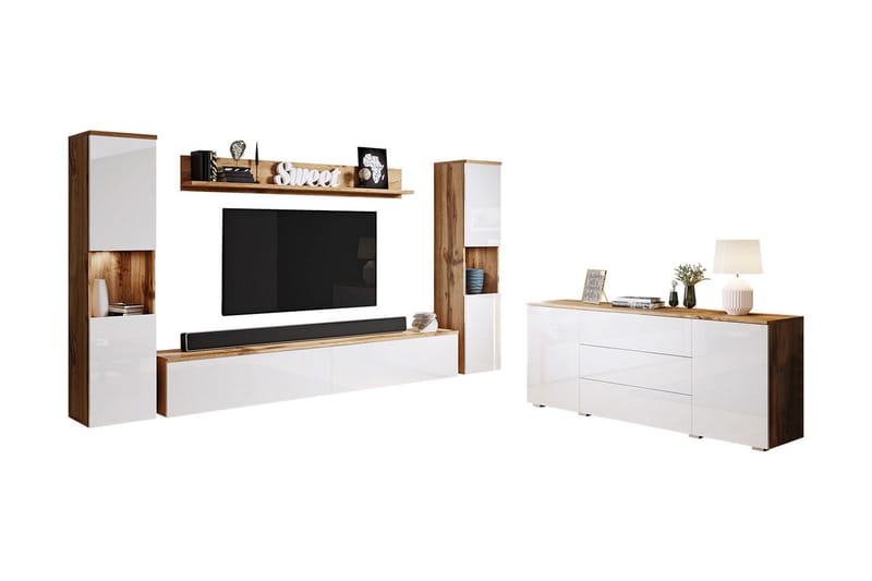 Valga Möbelset För Vardagsrum Natur|Vit - Natur/Vit - Förvaring - Förvaringsmöbler - Möbelset för vardagsrum