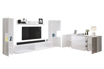 Valga Möbelset För Vardagsrum Vit - Vit - Förvaring - Förvaringsmöbler - Möbelset för vardagsrum