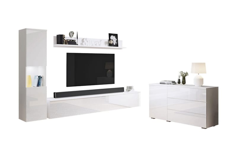 Valga Möbelset För Vardagsrum Vit - Vit - Förvaring - Förvaringsmöbler - Möbelset för vardagsrum