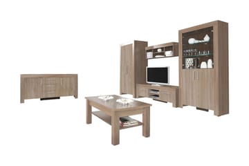 Vardagsrumsset Cezar - Beige/Brun - Förvaring - Förvaringsmöbler - Möbelset för vardagsrum