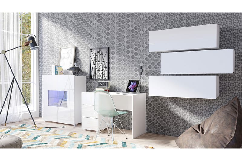 Vardagsrumsset Frick, Grå/Vit