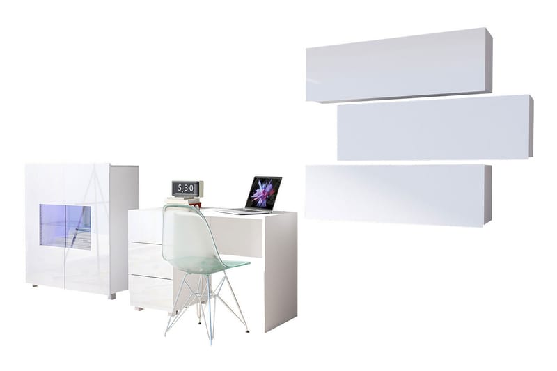 Vardagsrumsset Frick - Grå/Vit - Förvaring - Förvaringsmöbler - Möbelset för vardagsrum