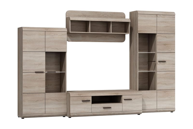 Vardagsrumsset Link 300x54x194 cm - Beige/Grå - Förvaring - Förvaringsmöbler - Möbelset för vardagsrum