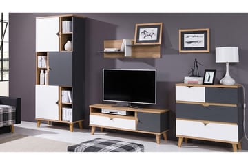 Vardagsrumsset Memone - Beige/Grå/Vit - Förvaring - Förvaringsmöbler - Möbelset för vardagsrum
