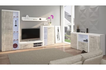Vardagsrumsset Rumba - Beige/Grå/Vit - Förvaring - Förvaringsmöbler - Möbelset för vardagsrum
