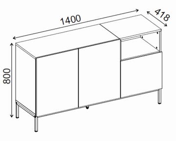 Morlen Konsol 140x80x41,8 cm - santsten naturlig ek - Förvaring - Förvaringsmöbler - Sideboard & skänk