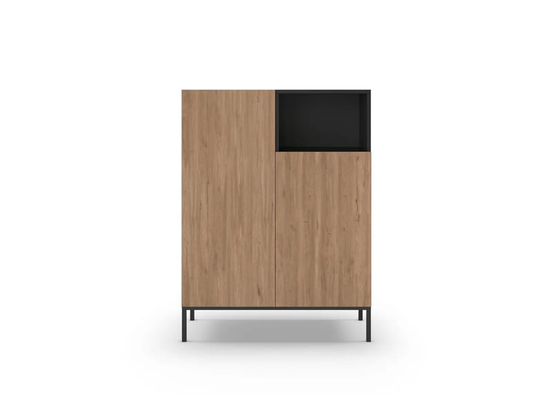 Morlen Sideboard 90x120x41,8 cm - Natural Oak, Wood Black, Sandstone - Förvaring - Förvaringsmöbler - Sideboard & skänk