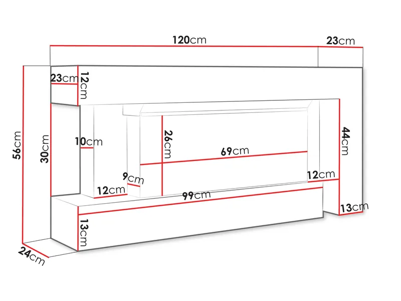 Morvyn Elektrisk Eldstad 120 cm - Förvaring - Förvaringsmöbler - Byrå