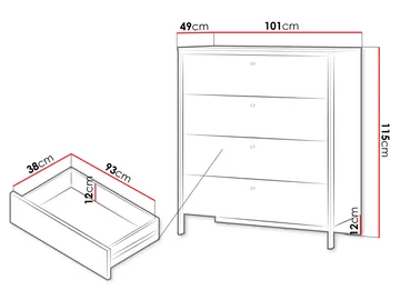Navron Byrå 101 cm - Beige - Förvaring - Förvaringsmöbler - Byrå