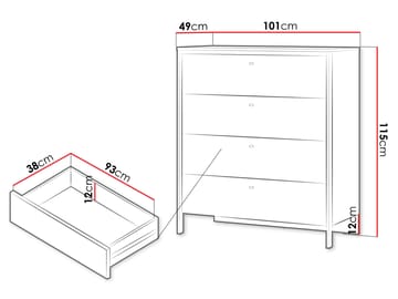 Navron Byrå 101 cm - Beige - Förvaring - Förvaringsmöbler - Byrå