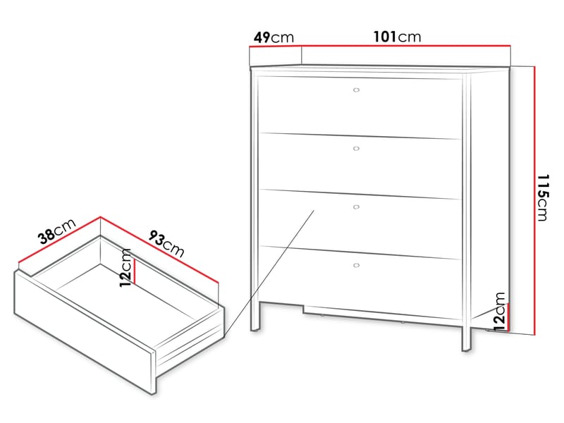 Navron Byrå 101 cm - Beige - Förvaring - Förvaringsmöbler - Byrå
