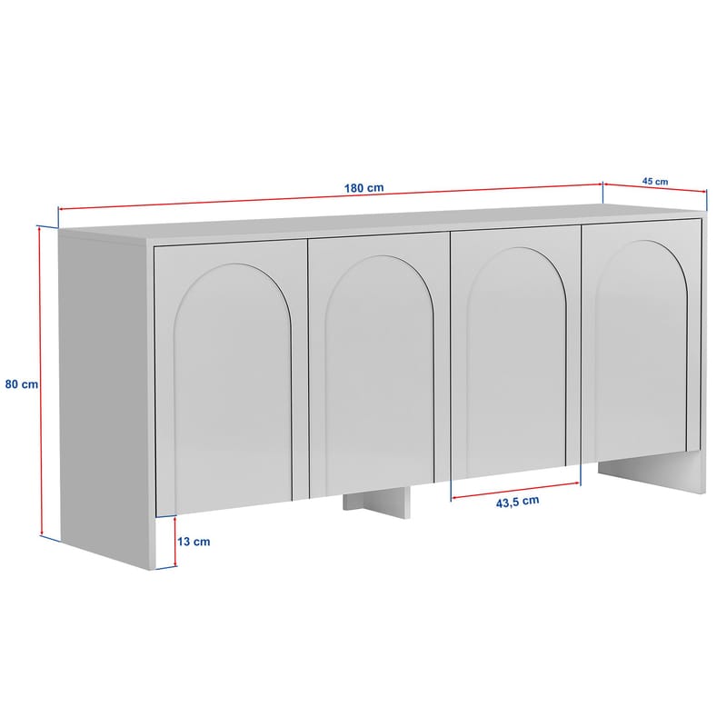 Nelora Konsolbord 180 cm - Vit - Förvaring - Förvaringsmöbler - Sideboard & skänk