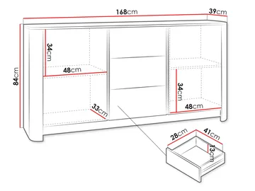 Norrhassel Skänk 168 cm - brun - Förvaring - Förvaringsmöbler - Sideboard & skänk