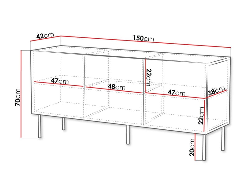 Norrs Skänk 150 cm - beige - Förvaring - Förvaringsmöbler - Sideboard & skänk